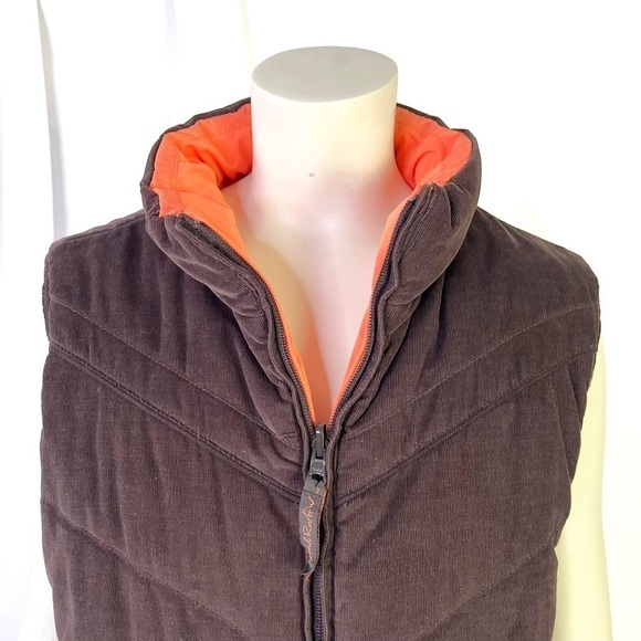 WINDRIVER REVERSIBLE PEACH  BROWN PUFFER SLEEVELESS JACKET FEATHER WOMEN SIZE XL - Picture 5 of 15